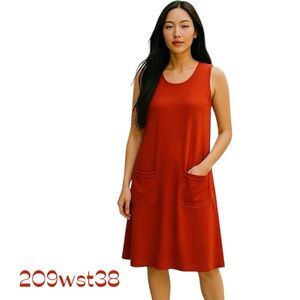 209wst38 New York Orange Ruffled Dress Size XS